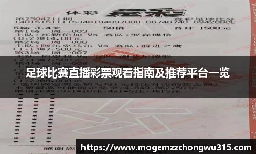 足球比赛直播彩票观看指南及推荐平台一览