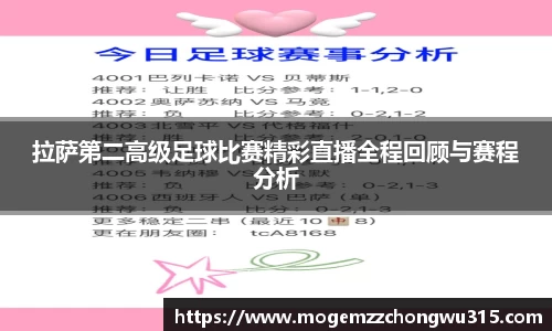 拉萨第二高级足球比赛精彩直播全程回顾与赛程分析